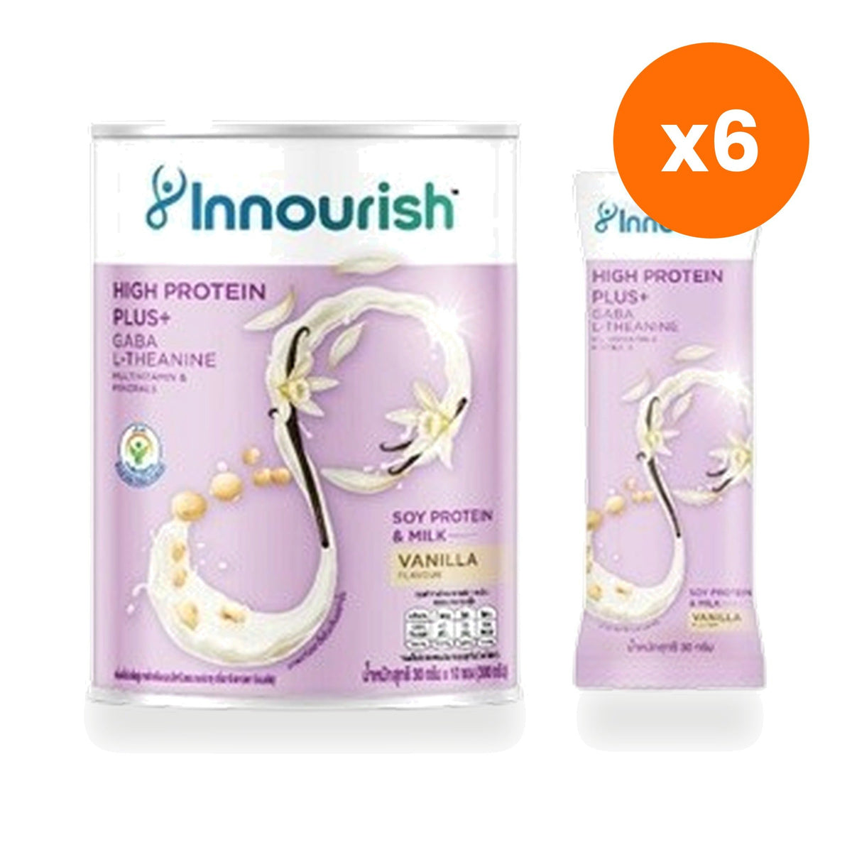 Innourish Hi Protein Plus Vanilla Plant Protein Powder for Muscle Strength Support 300 g
