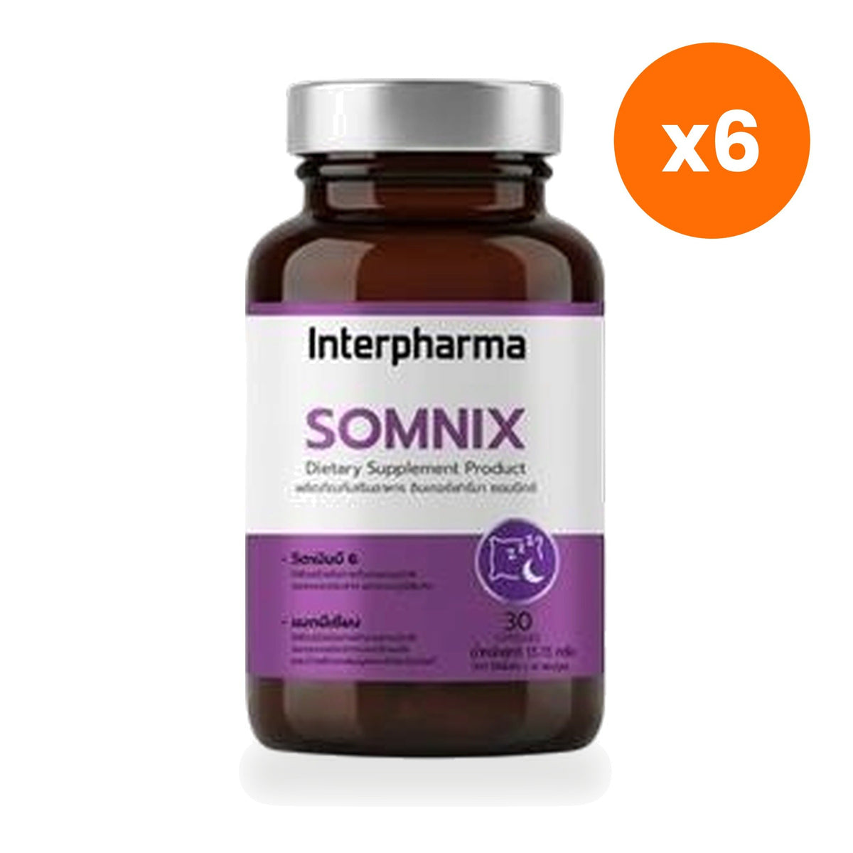 Interpharma Somnix GABA L Theanine for Restful Sleep Capsules 30 Capsules
