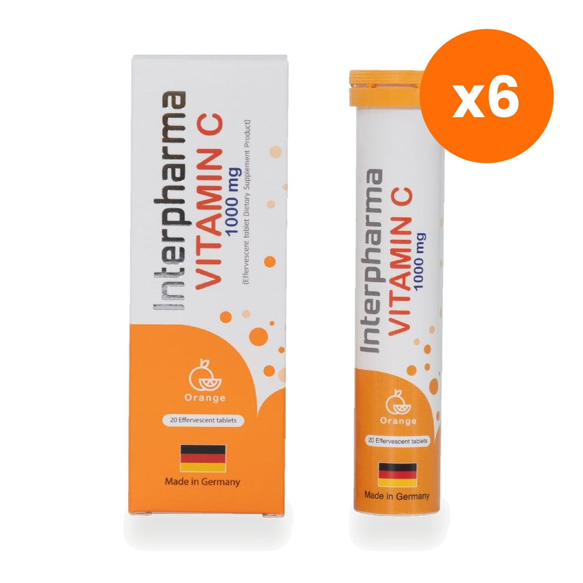 Interpharma Vitamin C 1000mg Effervescent for Daily Immune Support Tablets 20 Tablets
