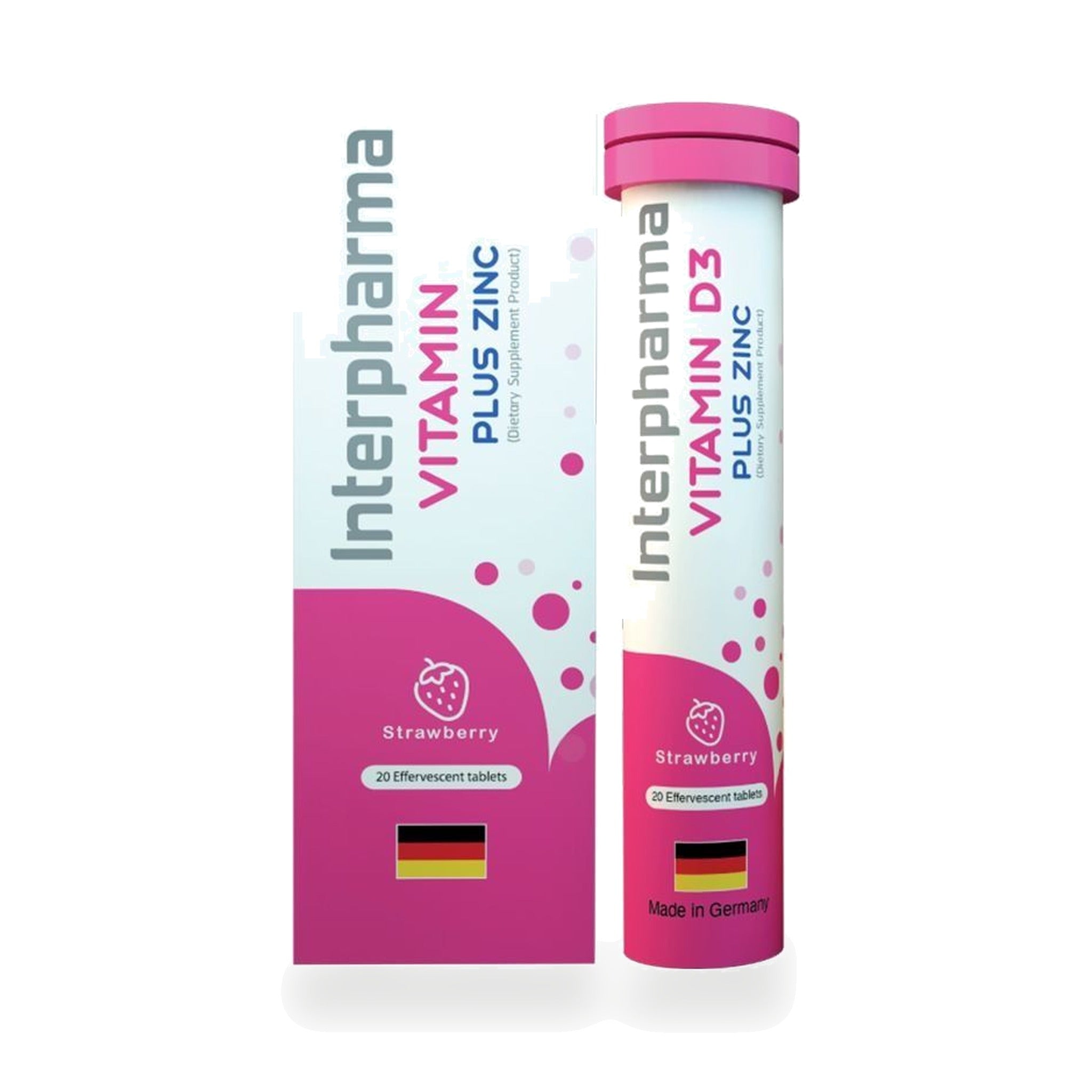 Interpharma Vitamin D3 Plus Zinc Effervescent Tablets ‚ 20 Tablets