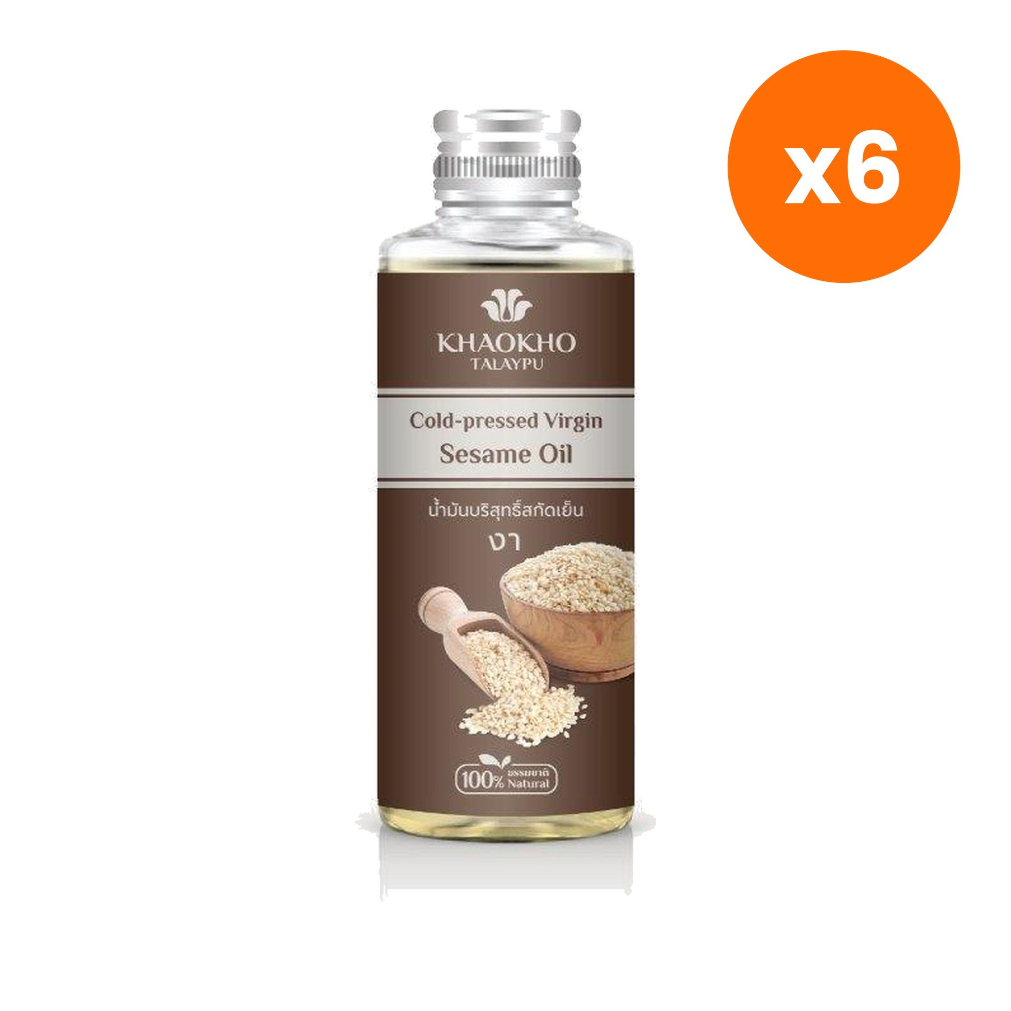 Khaokho Talaypu Organic Cold Pressed Sesame Oil for Skin Radiance 100 ml – 6 pack bundle