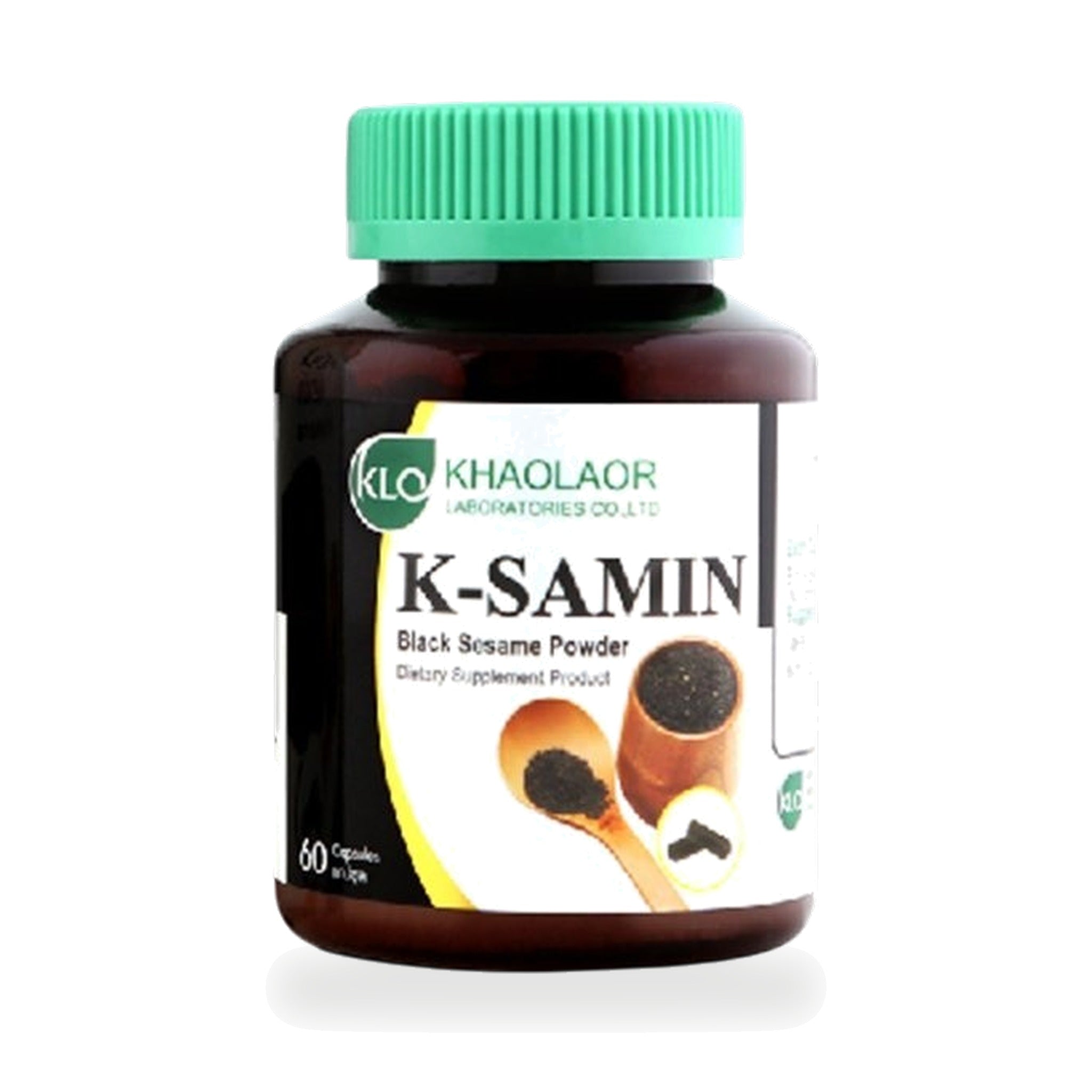 Khaolaor K-Samin Black Sesame Powder Capsules 400mg ‚ 60 Capsules