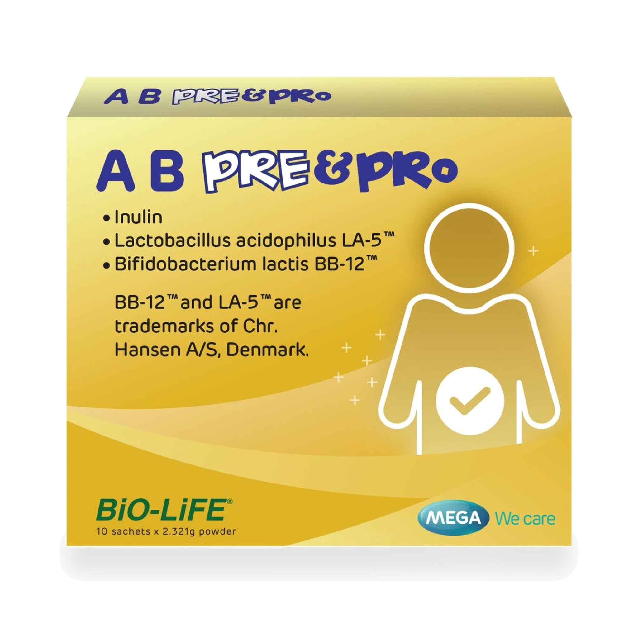 Mega We Care A-B Pre & Pro Synbiotic Drink Powder ‚ 10 Sachets