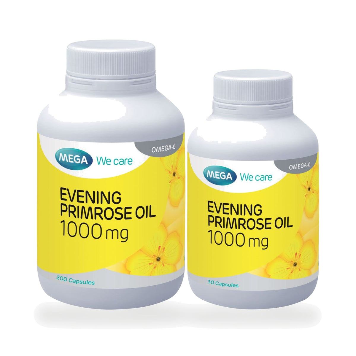 Mega We Care Evening Primrose Oil Softgels 1,000mg ‚ 230 Softgels (200 + 30)