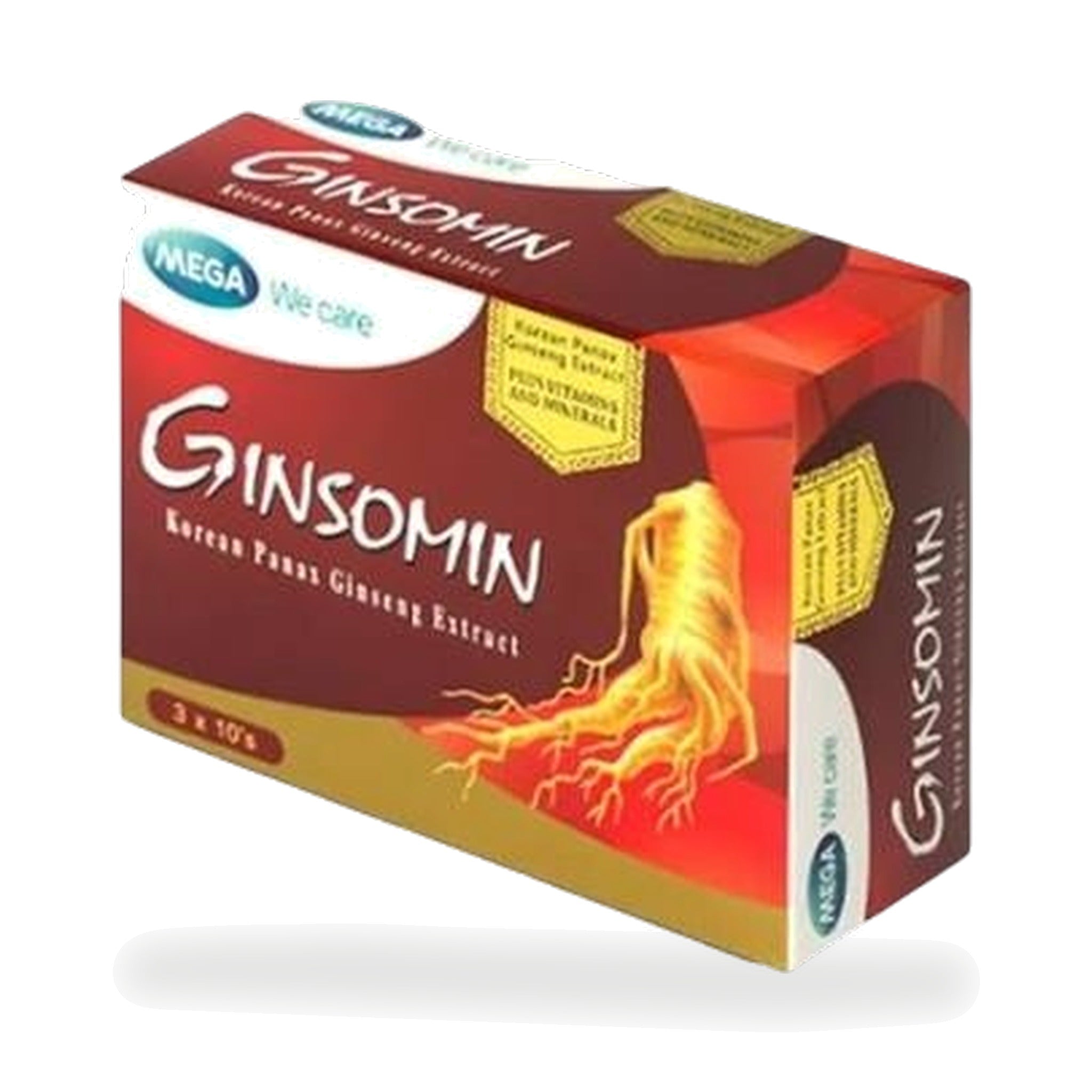 Mega We Care Ginsomin Korean Ginseng Multivitamin Tablets ‚ 30 Tablets