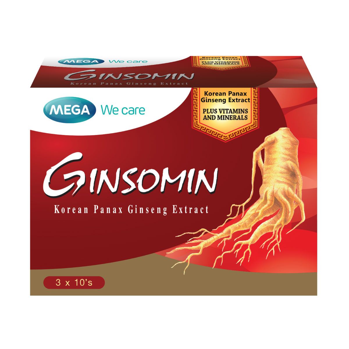 Mega We Care Ginsomin Korean Ginseng Multivitamin Capsules ‚ 30 Capsules