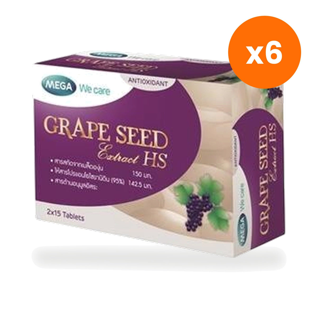 Mega We Grape Seed Extract HS Tablets 150mg for Skin and Circulation Support 30 Tablets