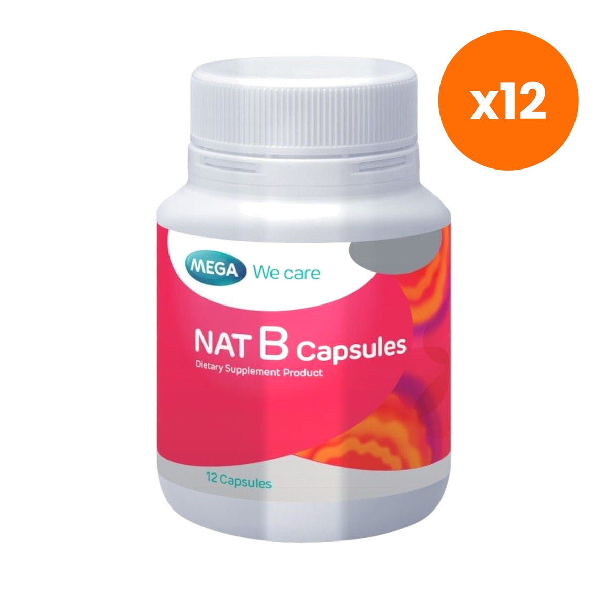Mega We Nat B Vitamin B Complex Capsules for Everyday Energy 12 Capsules