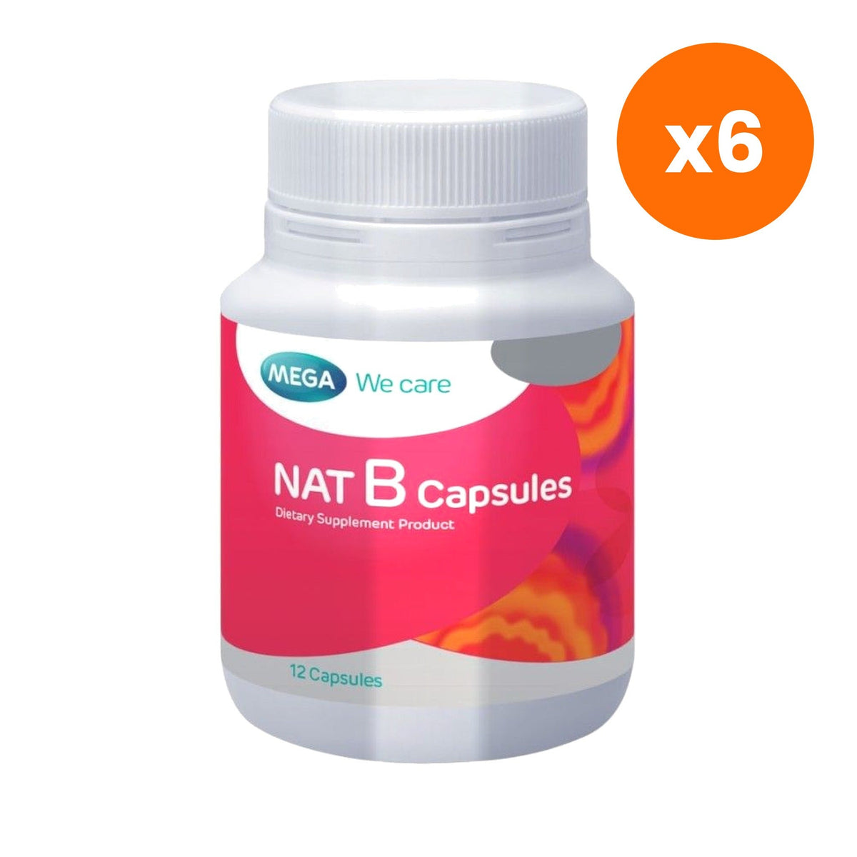 Mega We Nat B Vitamin B Complex Capsules for Everyday Energy 12 Capsules