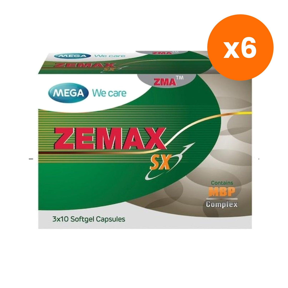Mega We Zemax SX MBP Complex Capsules Men's for Vitality and Stamina 30 Capsules