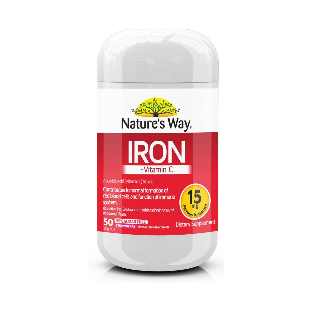 Nature's Way Iron + Vitamin C Chewable Tablets ‚ 50 Tablets