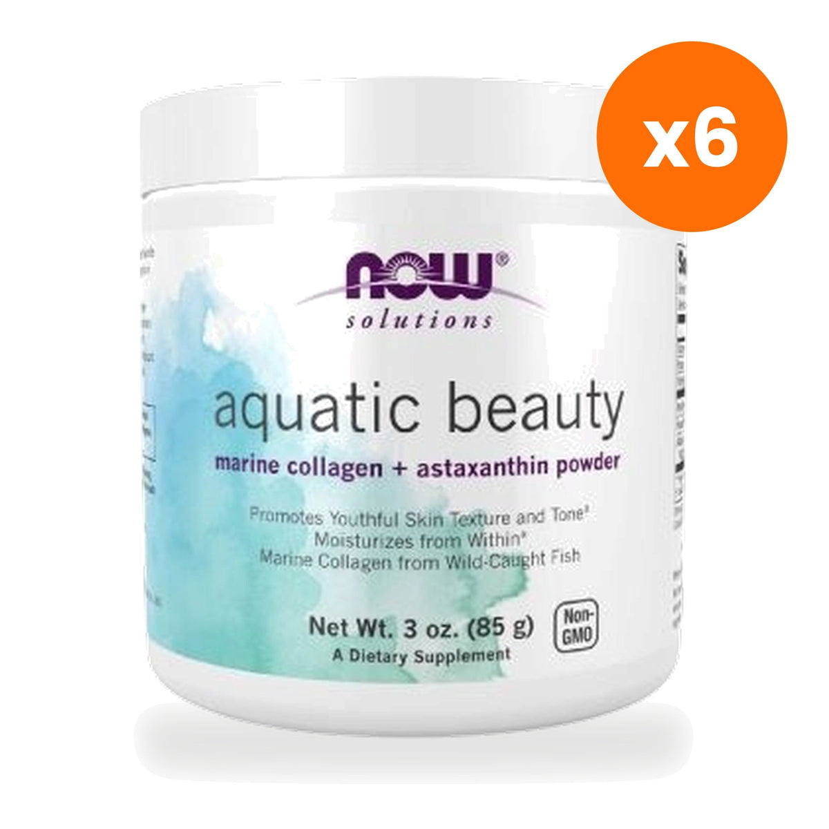 NOW Foods Aquatic Marine Collagen Astaxanthin for Skin Radiance 85 g