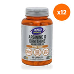 NOW Foods Arginine Ornithine 500mg 250mg for Active Training Support 100 Capsules