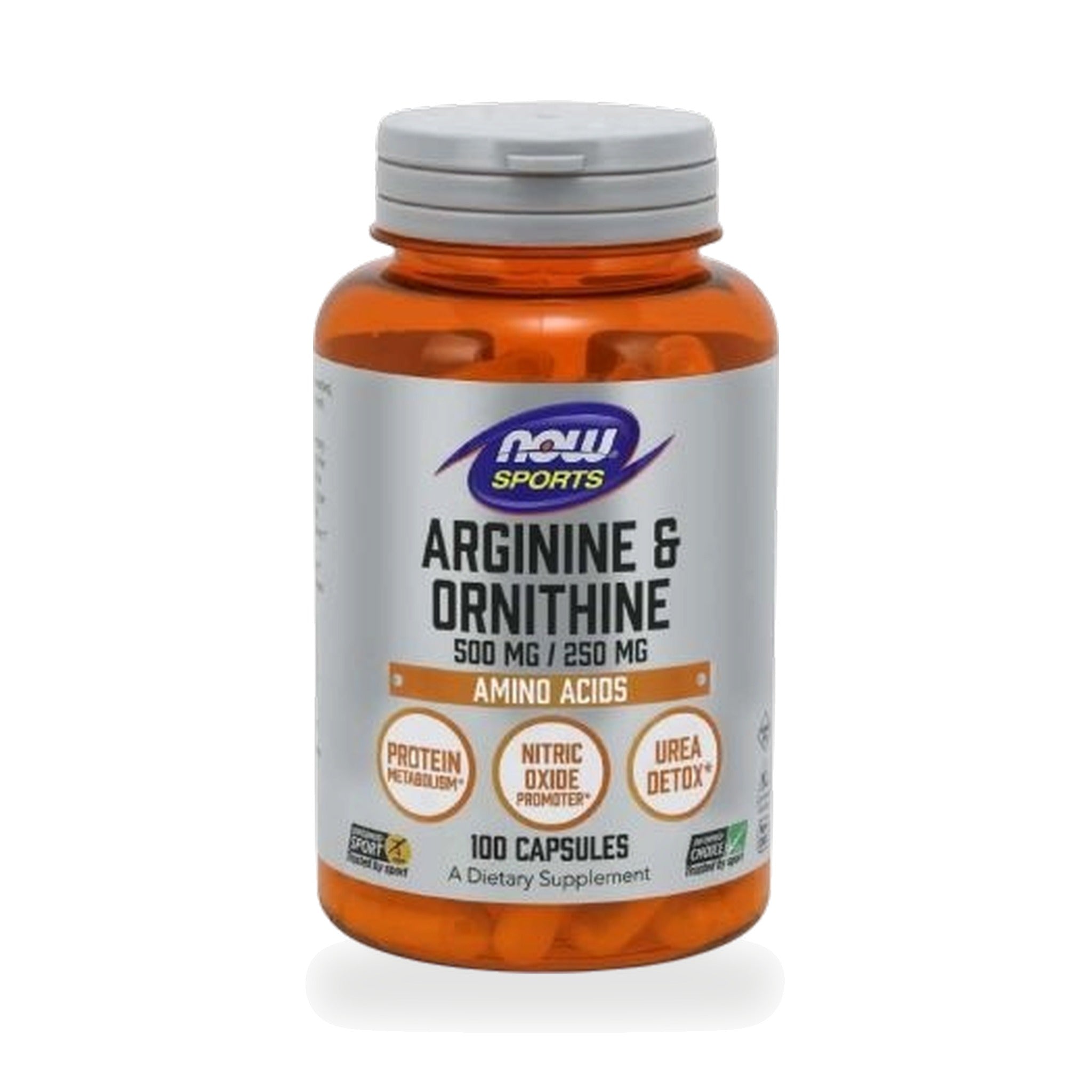 NOW Foods Arginine & Ornithine Capsules 500mg/250mg ‚ 100 Capsules