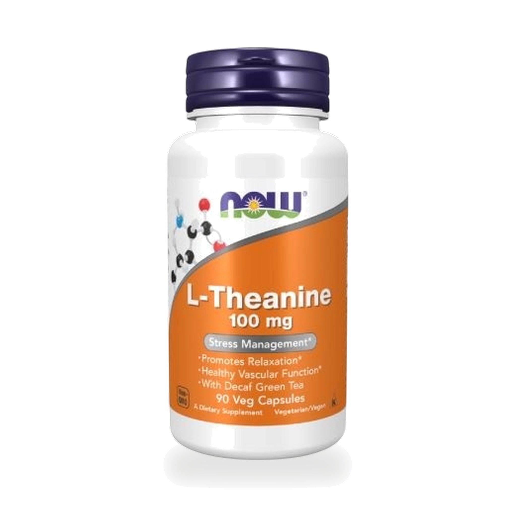 NOW Foods L-Theanine 100mg with Green Tea Veg Capsules ‚ 90 Veg Capsules