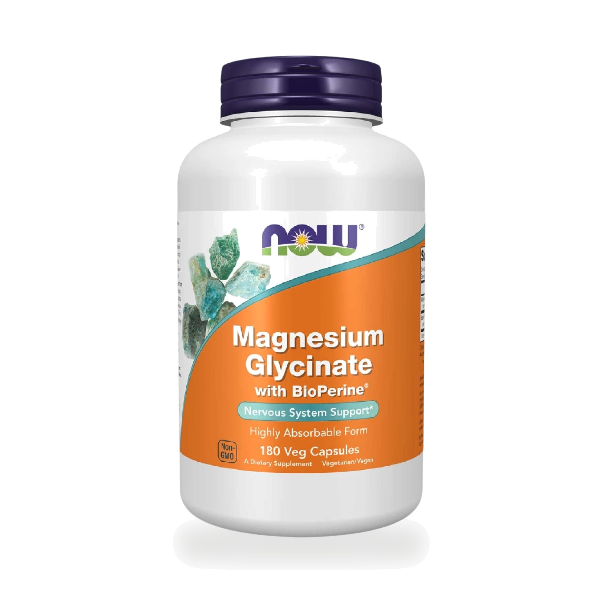 NOW Foods Magnesium Glycinate with BioPerine ‚ 180 Capsules