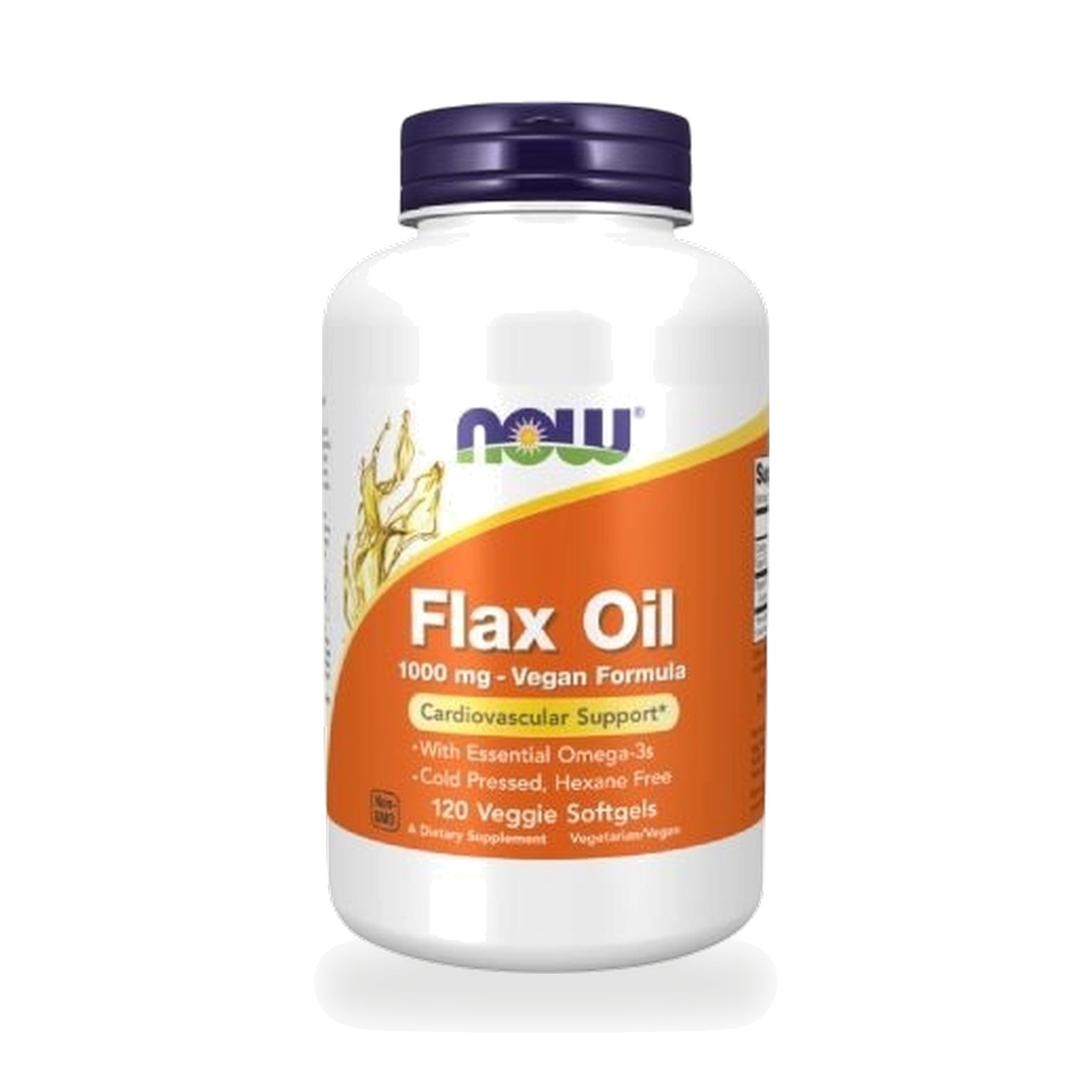 NOW Foods Organic Flax Seed Oil 1,000mg ‚ 120 Veggie Softgels