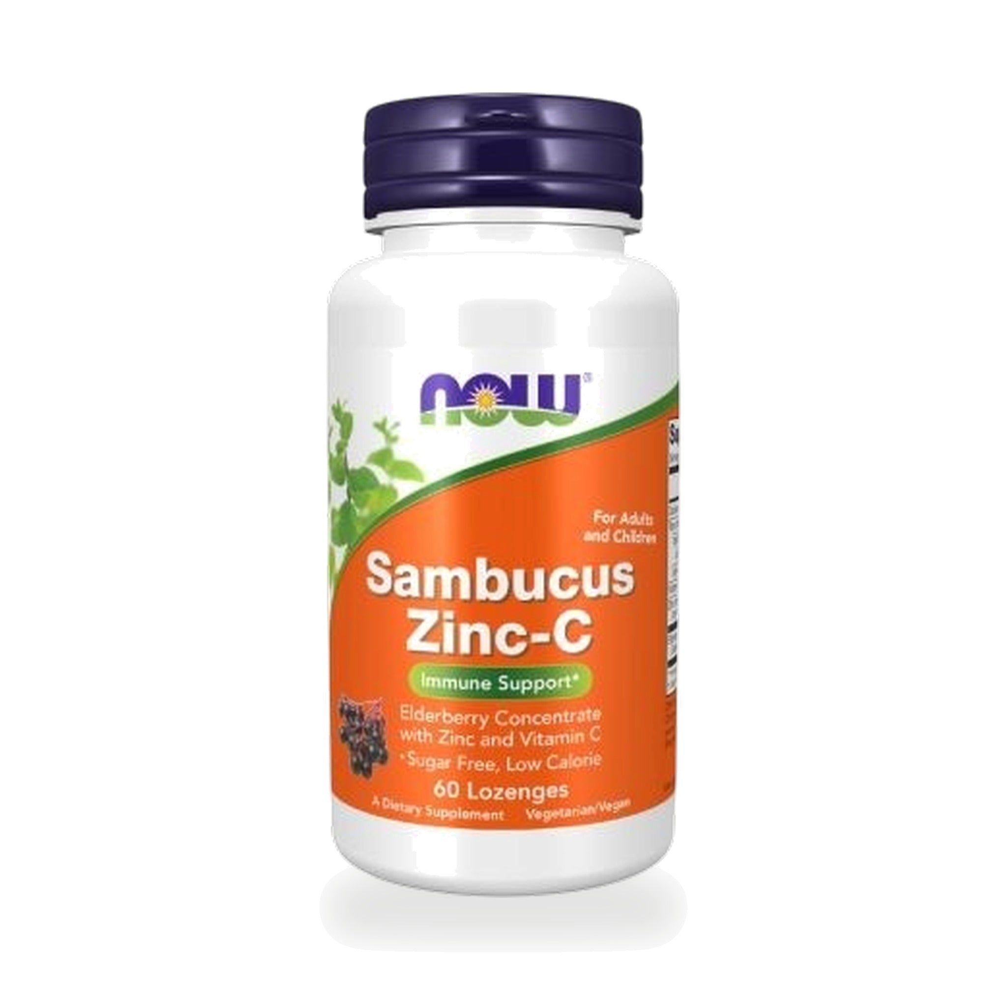 NOW Foods Sambucus Elderberry Zinc-C Lozenges ‚ 60 Lozenges