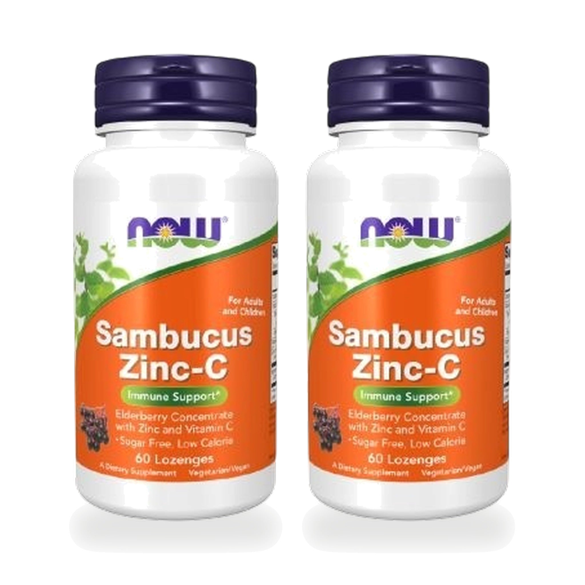NOW Foods Sambucus Zinc-C Elderberry Chewable Tablets ‚ Twin Pack