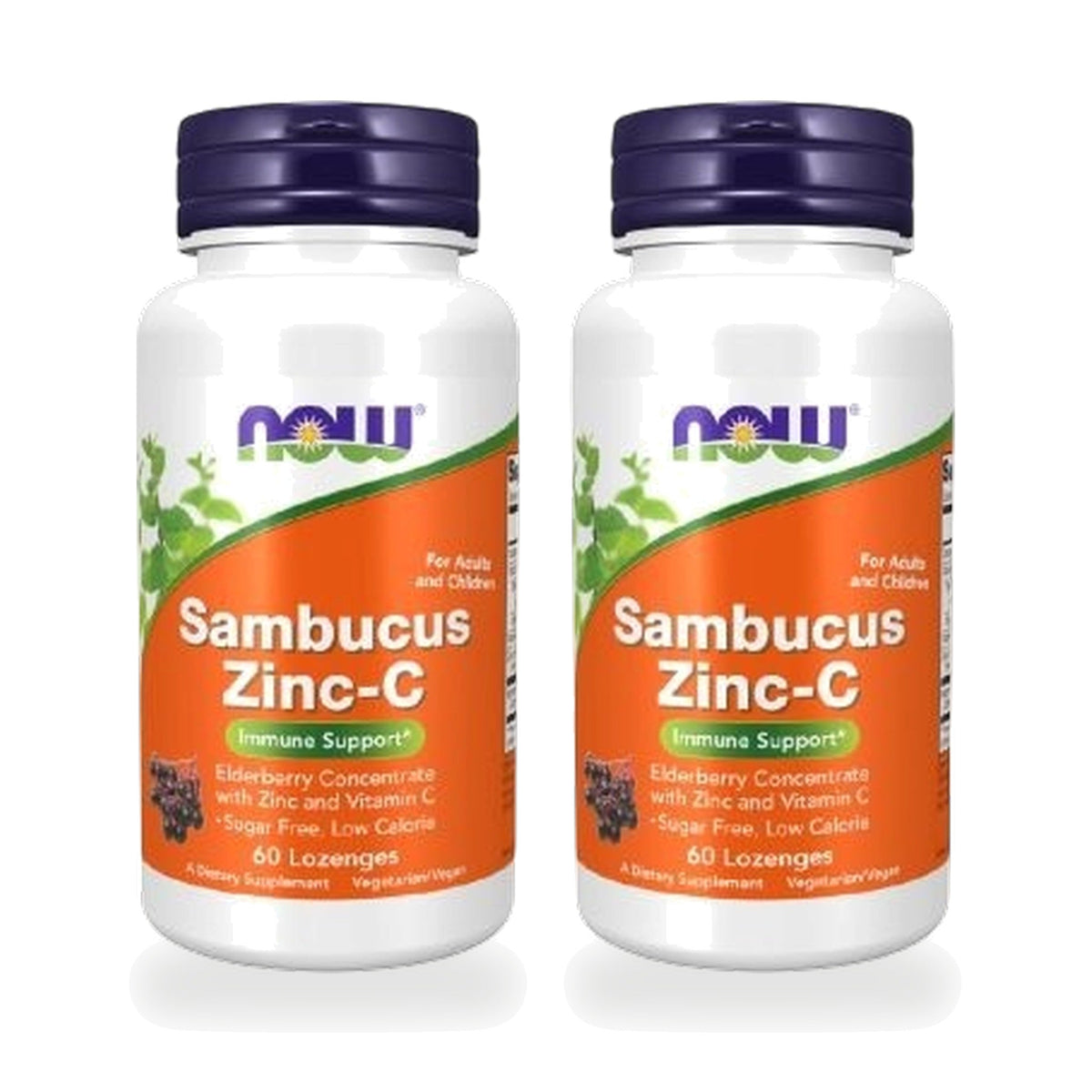 NOW Foods Sambucus Zinc-C Elderberry Chewable Tablets ‚ Twin Pack