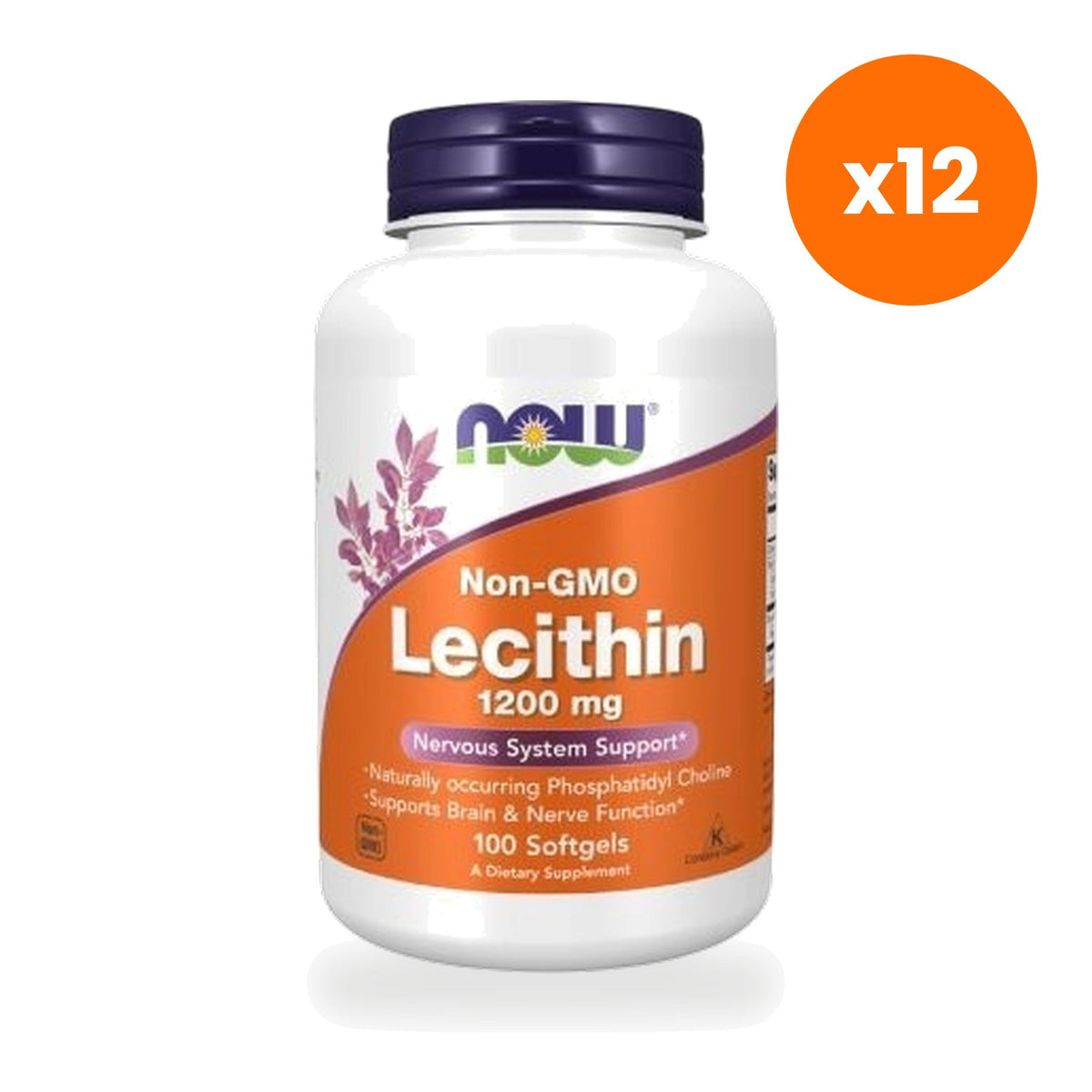 NOW Foods Soy Lecithin Softgels 1200mg for Metabolic Support 100 Softgels