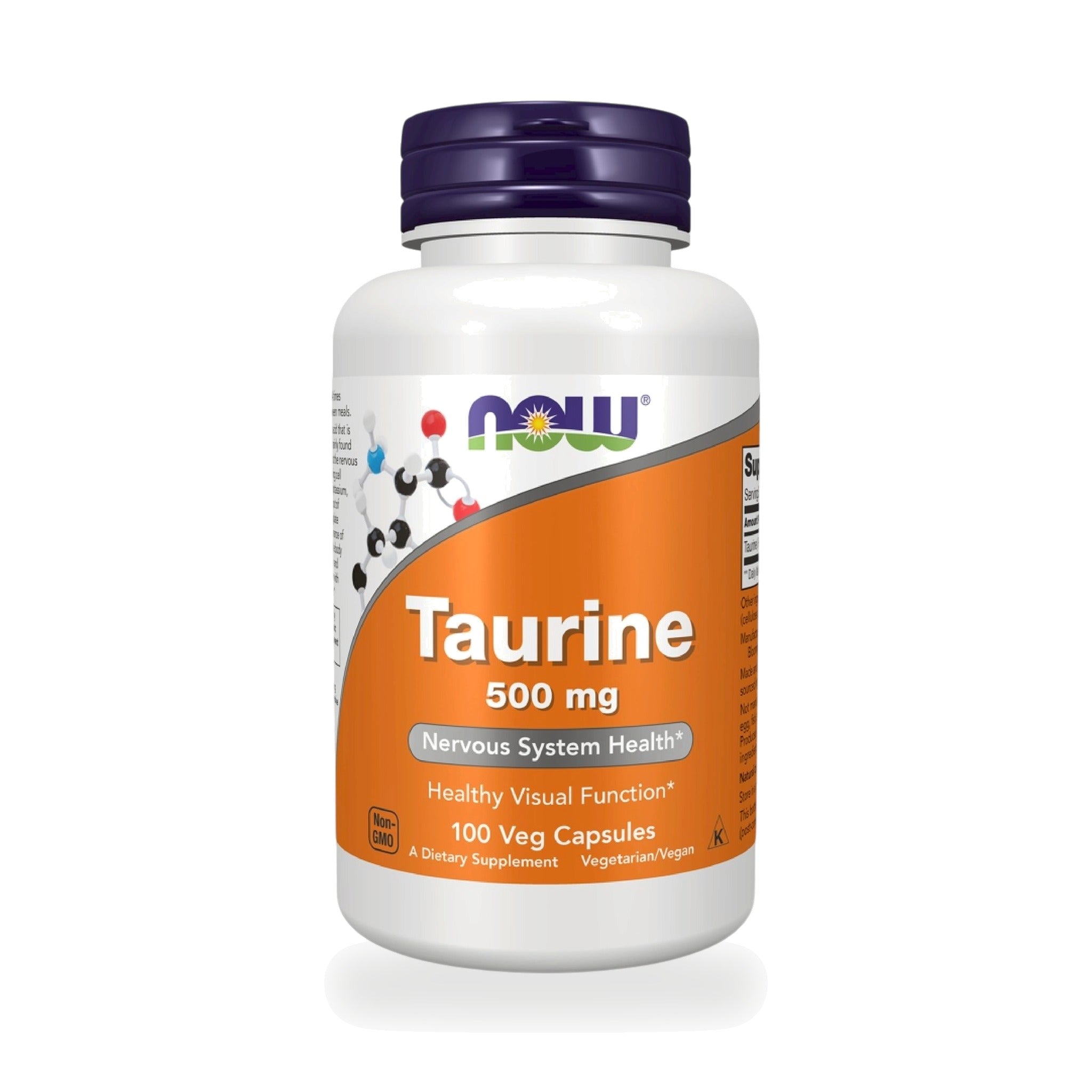 NOW Foods Taurine Veg Capsules 500mg ‚ 100 Veg Capsules