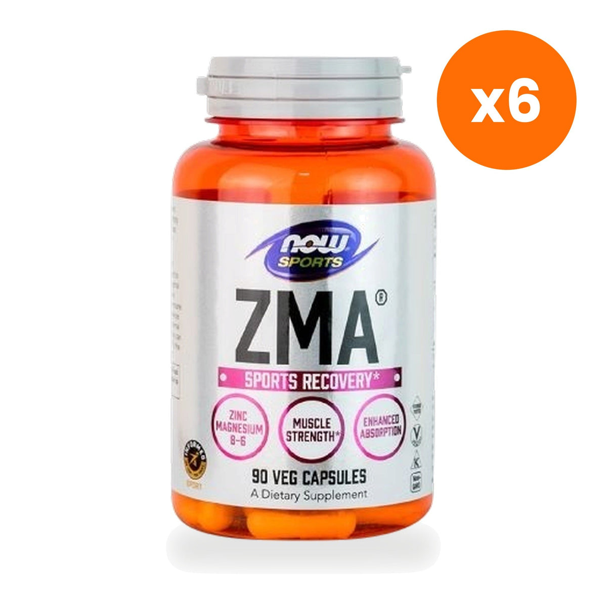 NOW Foods ZMA Zinc Magnesium Vitamin B6 for Restful Sleep 90 Capsules