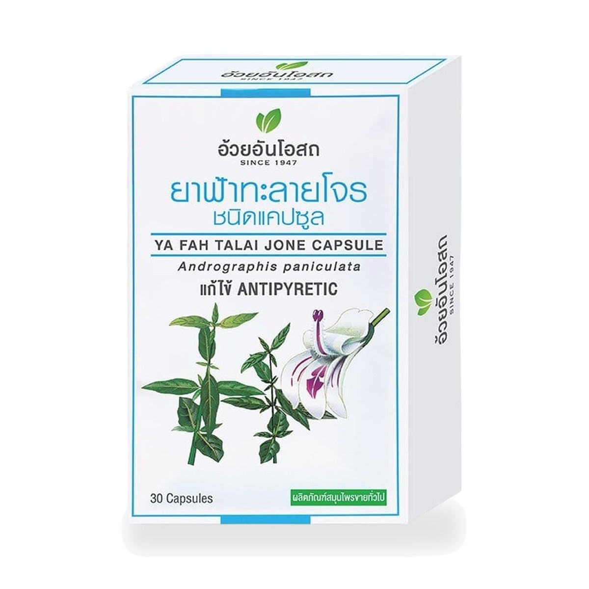 Ouay Un Osoth Andrographis Capsules 400mg ‚ 30 Capsules (3 Blister Strips of 10)