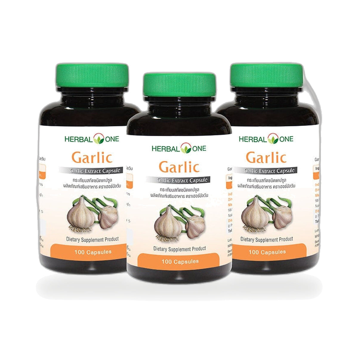 Ouay Un Osoth Herbal One Garlic Extract Capsules 300mg ‚ 3 x 100 Capsules