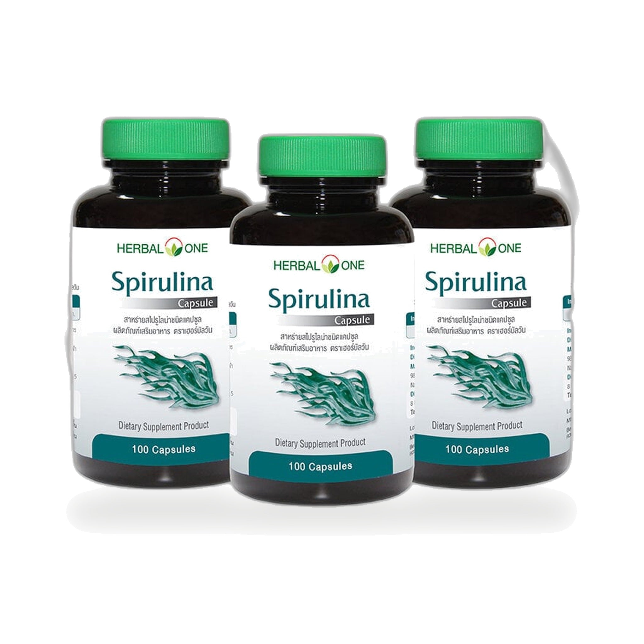 Ouay Un Osoth Herbal One Spirulina Capsules 400mg ‚ 3 x 100 Capsules
