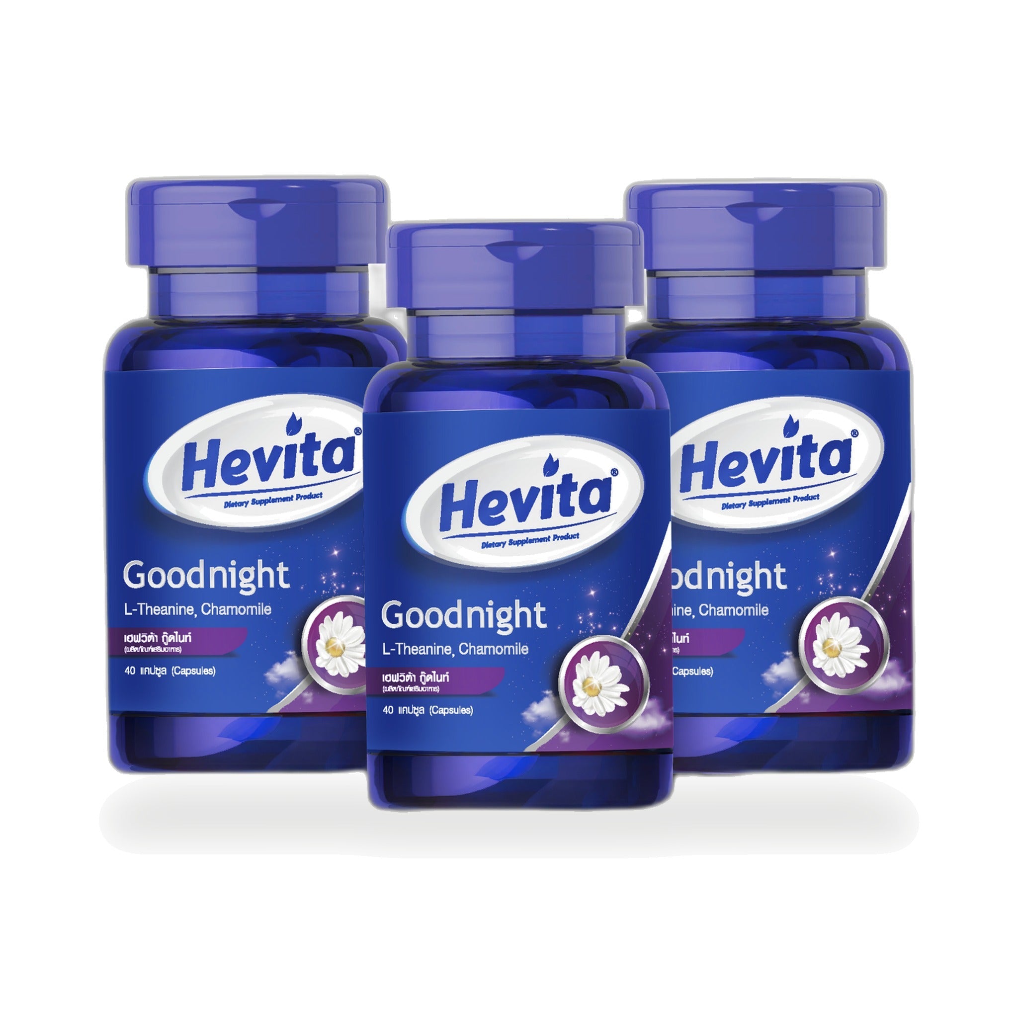 Panapat Hevita Good Night L-Theanine & GABA Capsules ‚ 3 x 40 Capsules