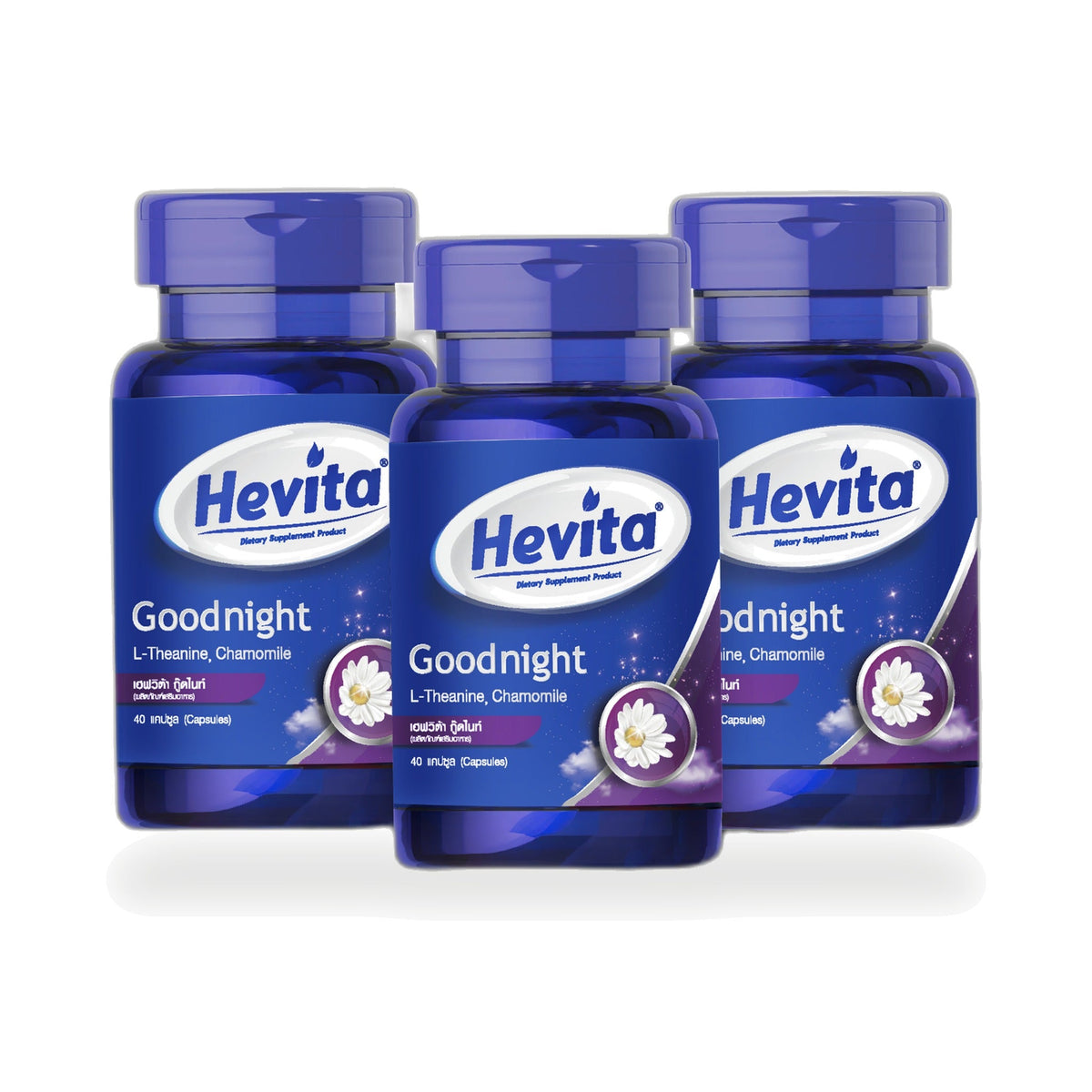 Panapat Hevita Good Night L-Theanine & GABA Capsules ‚ 3 x 40 Capsules