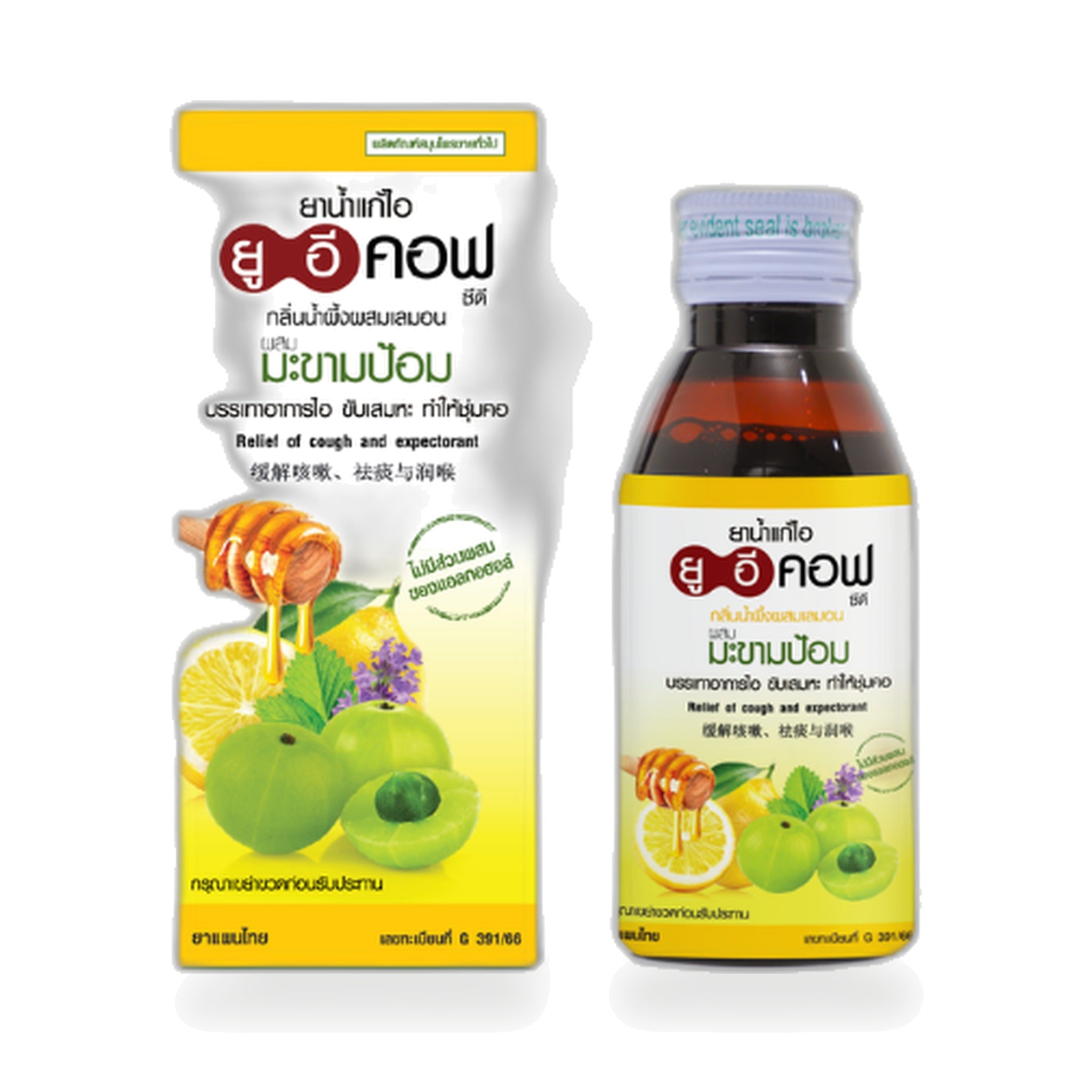 Panapat Uecof CD Honey Lemon Amla Herbal Throat Syrup ‚ 6 x 120 ml