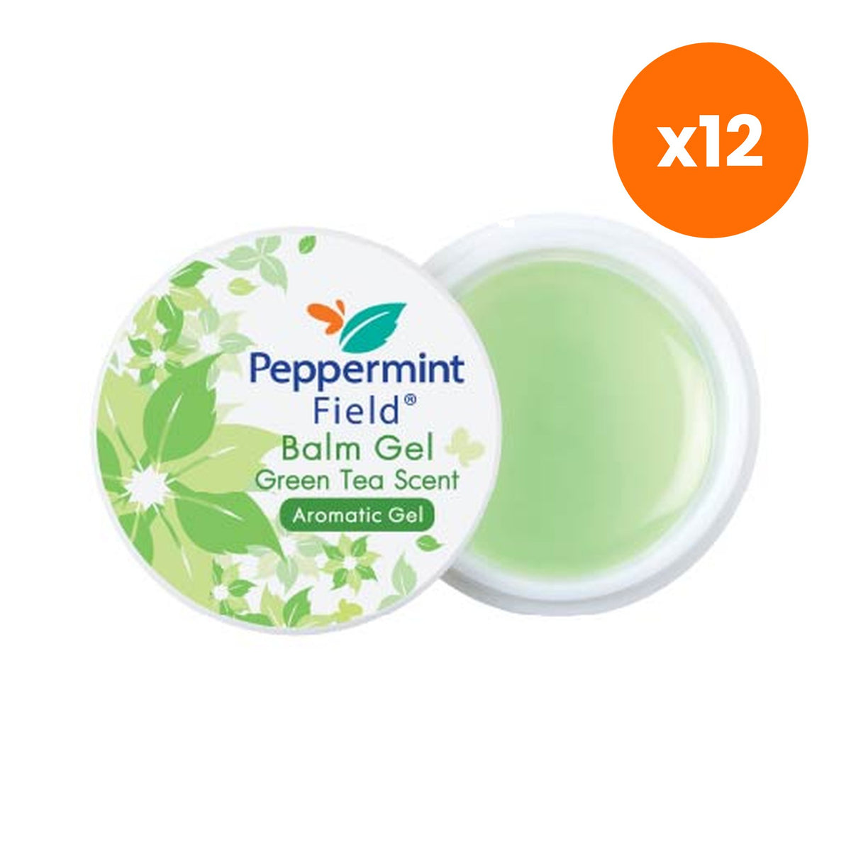 Peppermint Field Gel Balm Green Tea Scent for Muscle Comfort 8 g – 12 pack bundle
