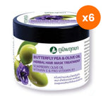 Poompuksa Butterfly Pea and Olive Oil Herbal Hair Mask for Scalp and Hair Care 300 g – 6 pack bundle