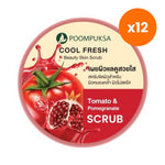 Poompuksa Cool Fresh Beauty Skin Scrub Tomato and Pomegranate for Skin Radiance – 12 pack bundle