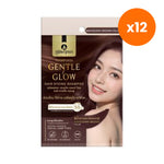 Poompuksa Gentle and Glow Hair Dyeing Shampoo Mahogany Brown for Scalp and Hair Care 25 ml – 12 pack bundle