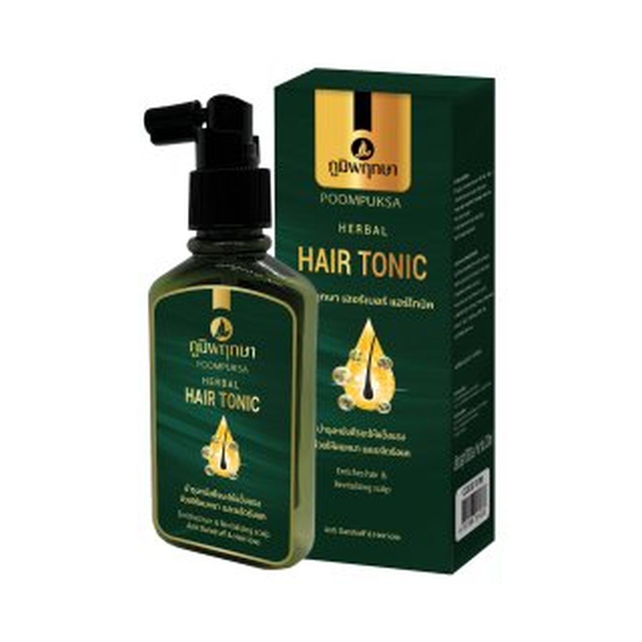 Poompuksa Herbal Hair Tonic for Scalp and Hair Care 120 ml