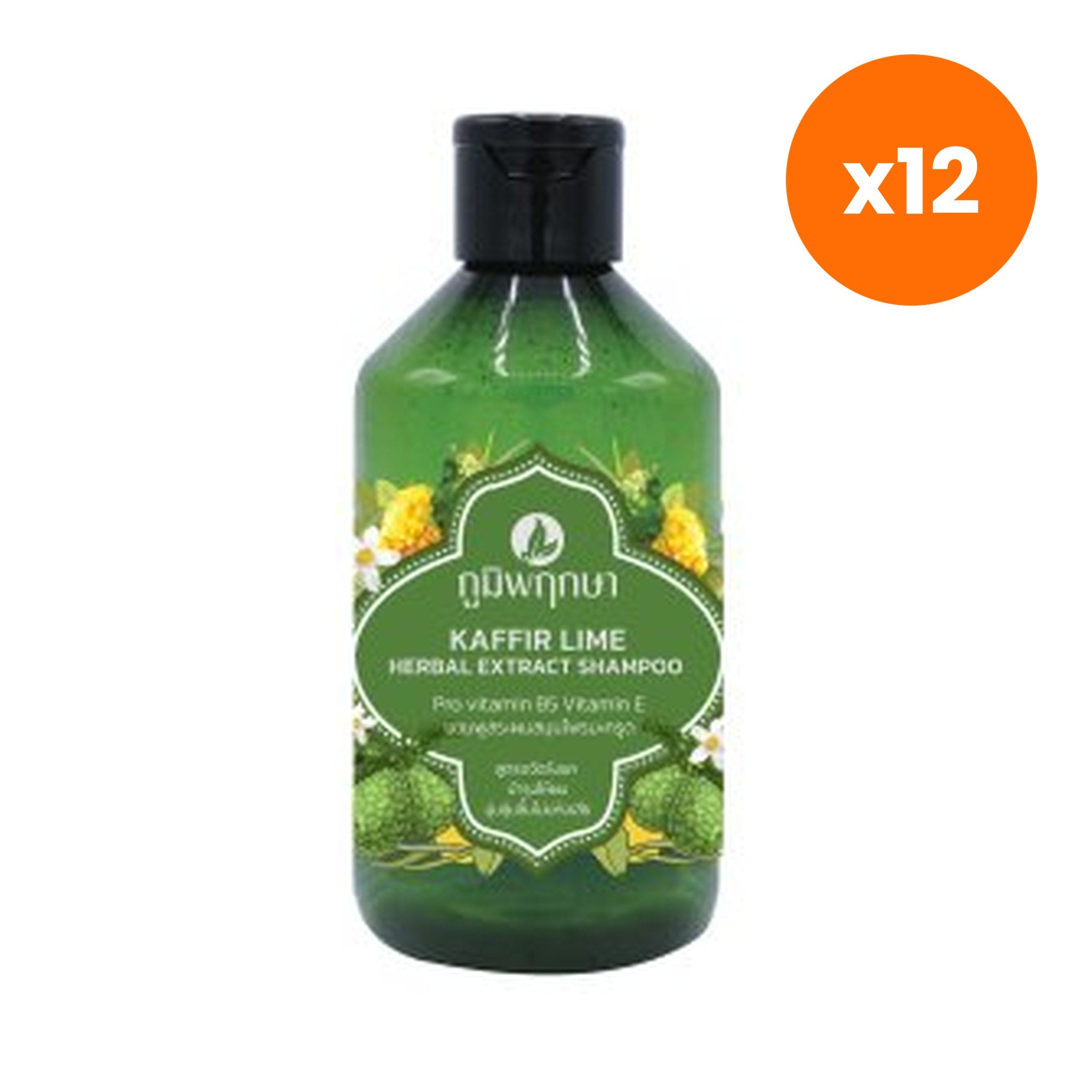 Poompuksa Kaffir Lime Herbal Extract Shampoo for Scalp and Hair Care 250 g – 12 pack bundle