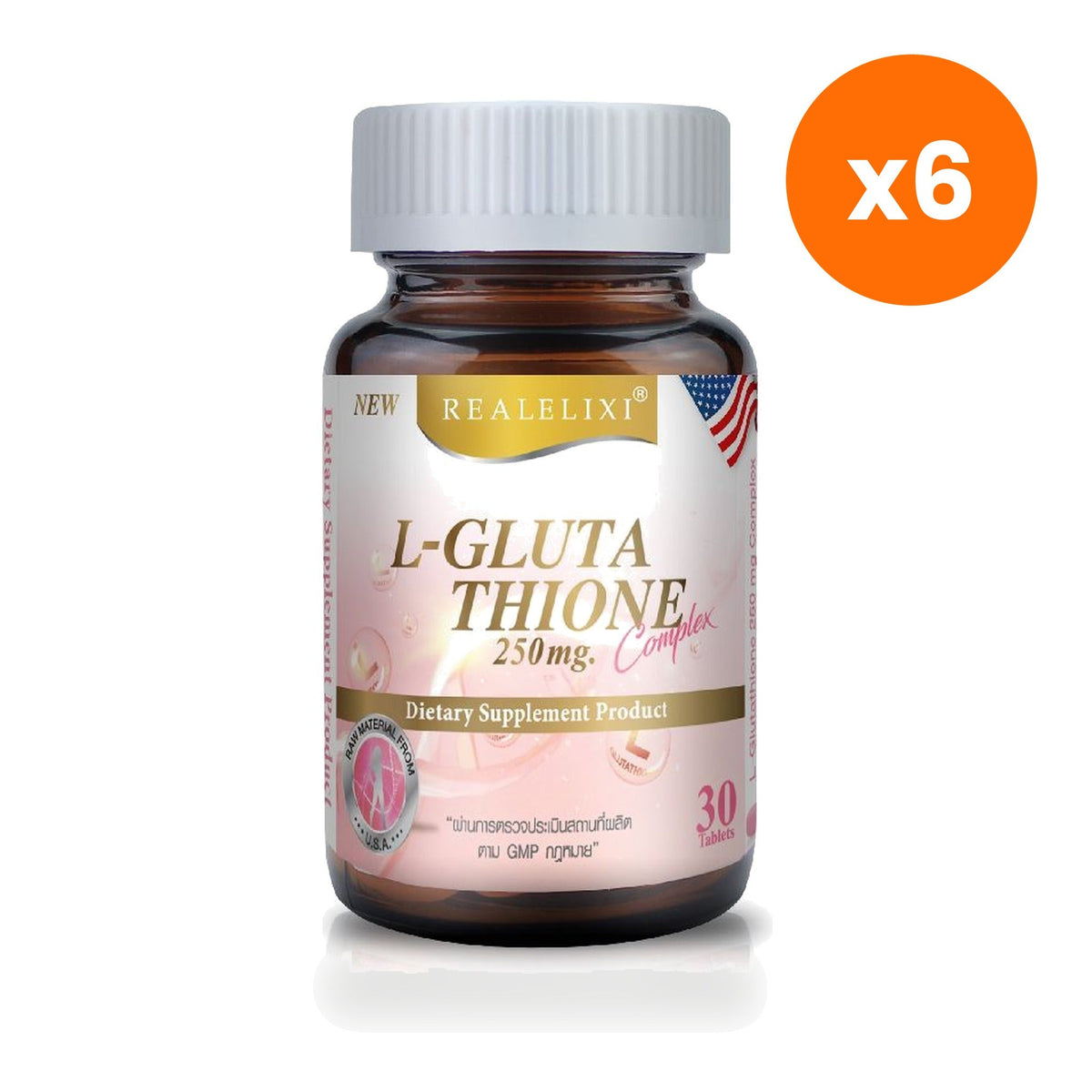 Real Elixir L Glutathione Complex 250mg for Skin Radiance 30 Tablets