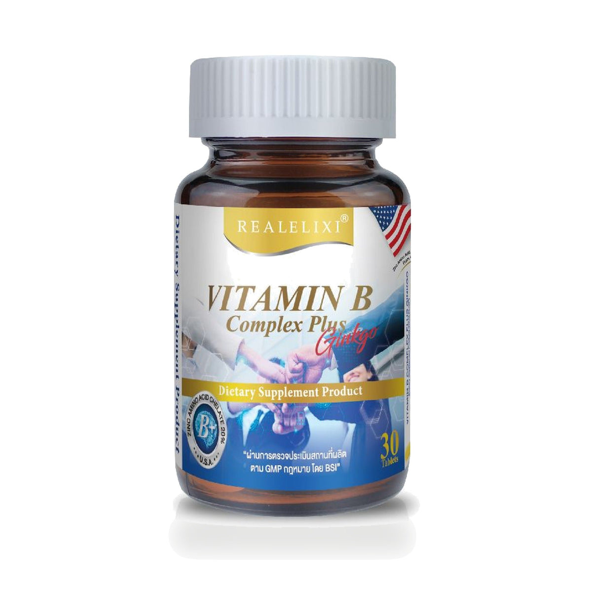 Real Elixir Vitamin B Complex Plus Ginkgo Biloba Tablets ‚ 30 Tablets
