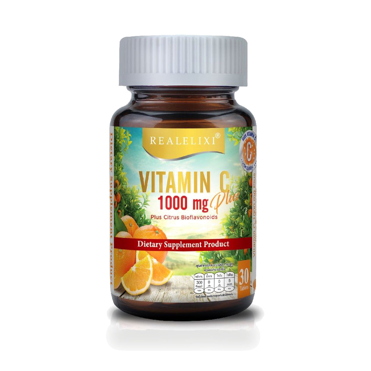 Real Elixir Vitamin C 1,000mg Plus Bioflavonoids Tablets ‚ 30 Tablets