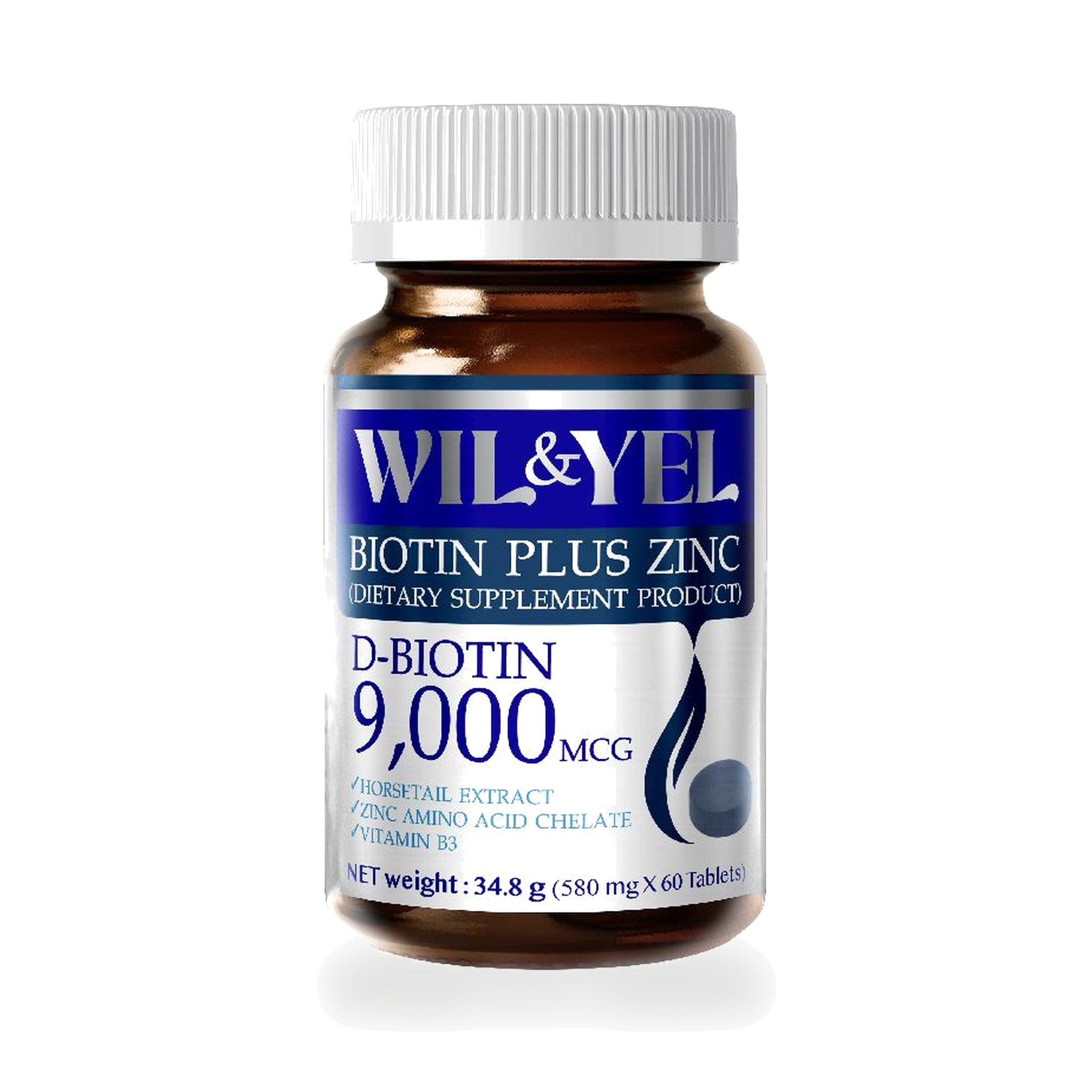 Real Elixir Will & Yell Biotin + Zinc Hair Supplement Tablets ‚ 60 Tablets