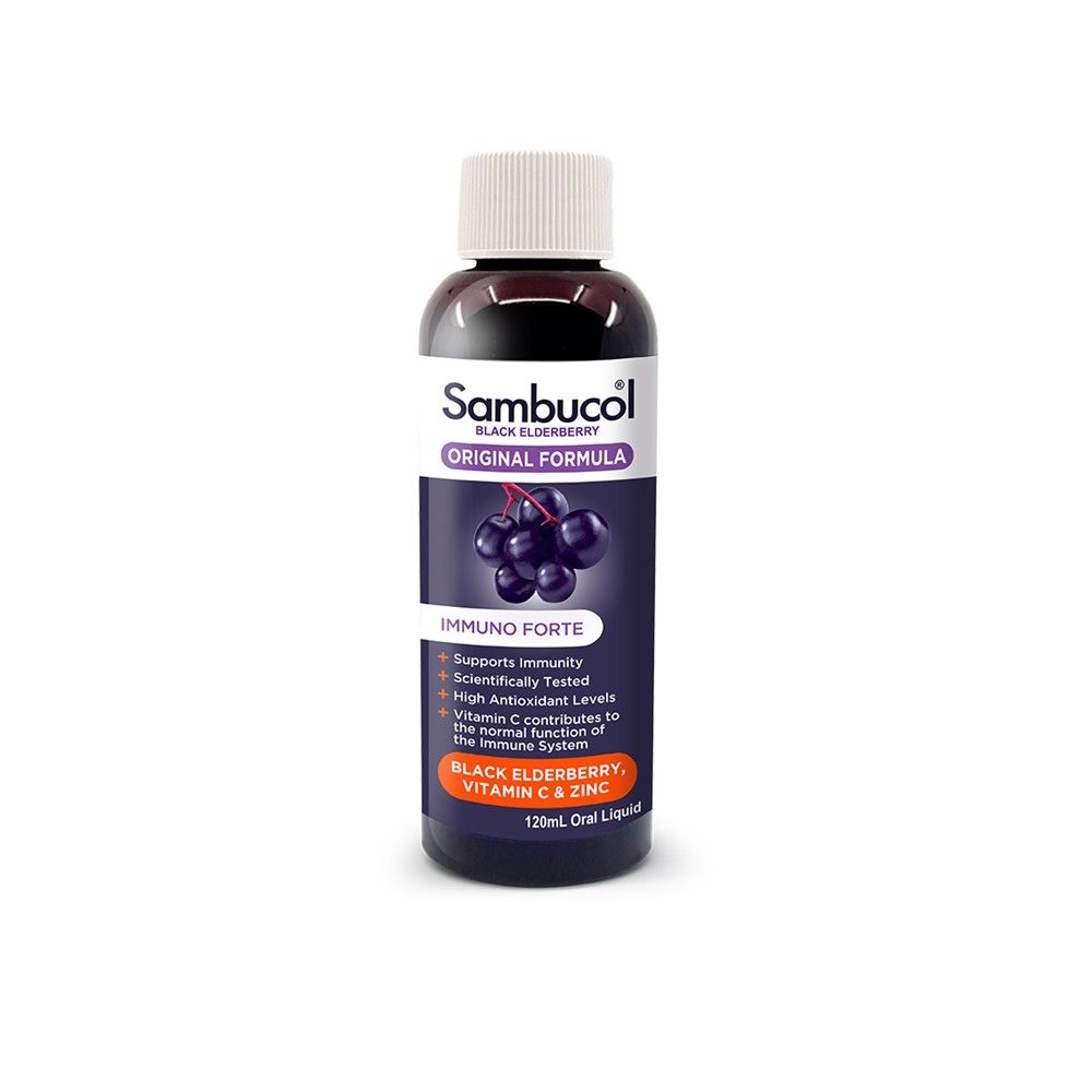 Sambucol Black Elderberry Liquid with Vitamin C & Zinc ‚ 120 ml