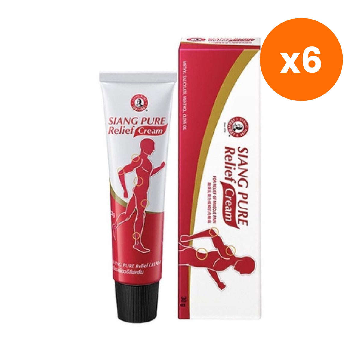 Siang Pure Pain Relief Cream for Muscle Comfort 60 g – 6 pack bundle