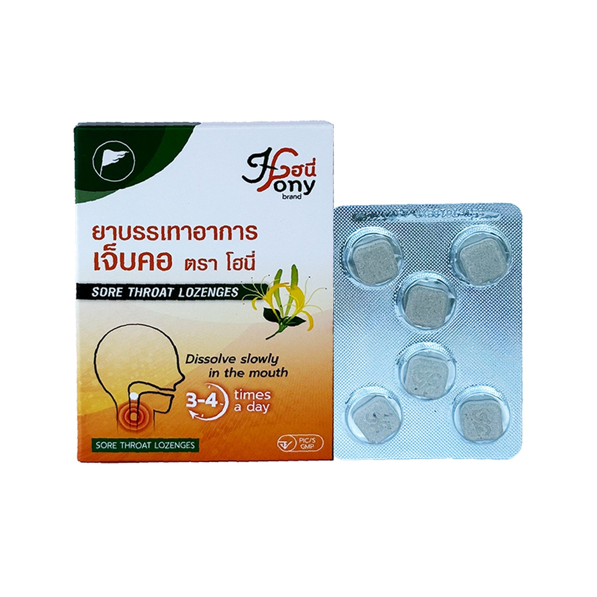Thongtong Osoth Soothing Throat Lozenges (Honey) ‚ 12 Lozenges
