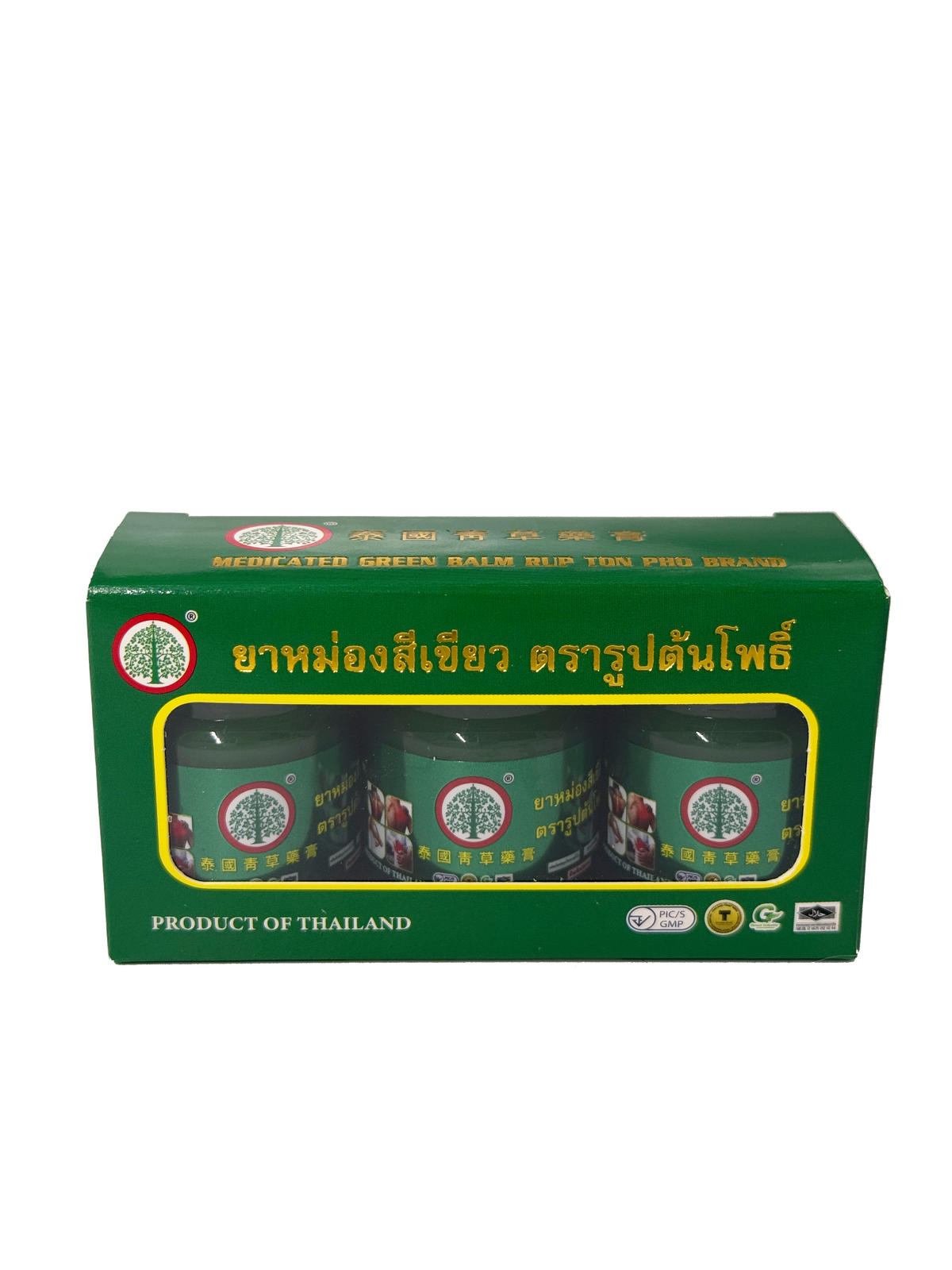 Traditional Thai Green Herbal Balm (Bodhi Tree) ‚ 3 x 15 g