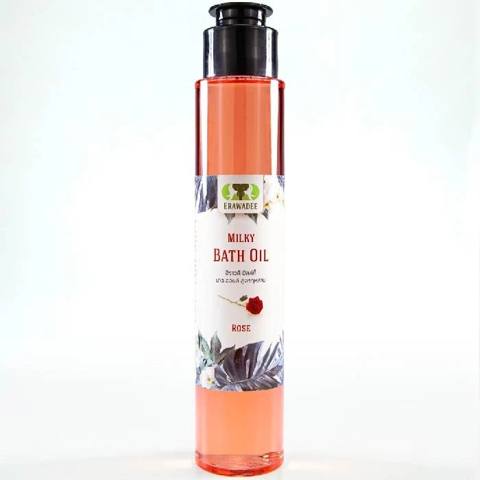 Erawadee Milky Bath Oil with Rose Aromatherapy Relaxation for Silky Soft Skin