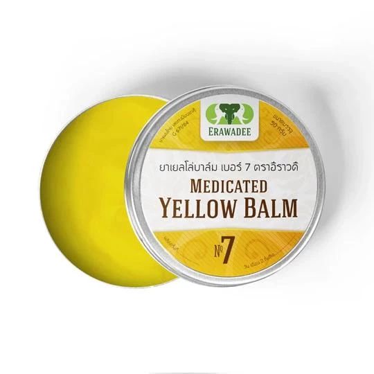 Erawadee No.7 Ya Mong Sud Pai Yellow Plai Herbal Balm Sports for Muscle Recovery 50 g