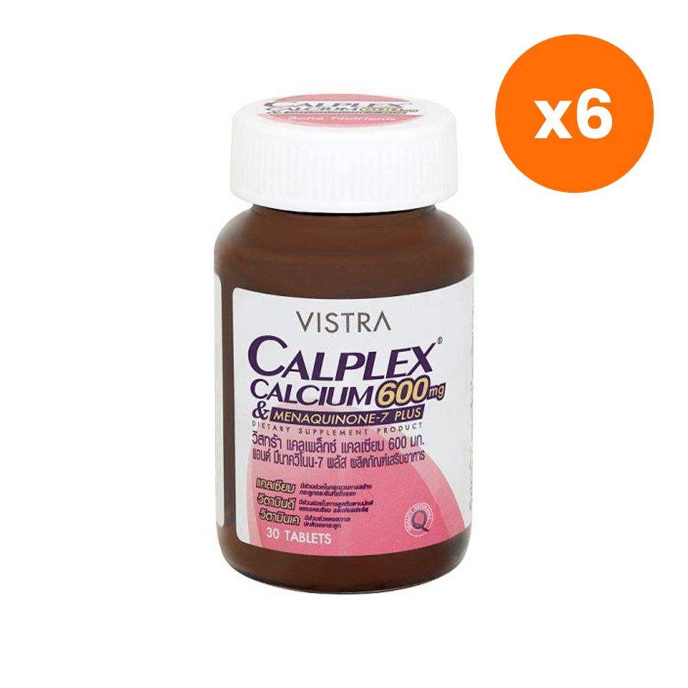 VISTRA Calplex Calcium 600mg Menaquinone for Bone Strength 7 Tablets 30 Tablets